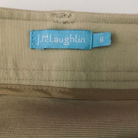J. MCLAUGHLIN Skirt 6 High Rise A-Line Mini Button Closure Front Pockets Stretch - Picture 8 of 11